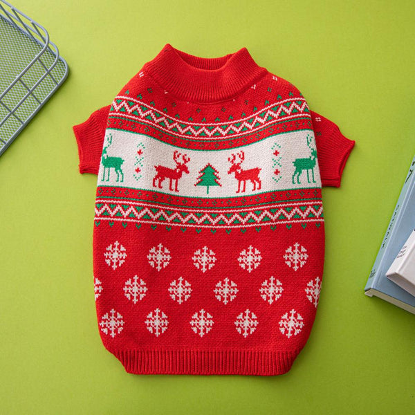 Holiday Knitted Dog Sweater