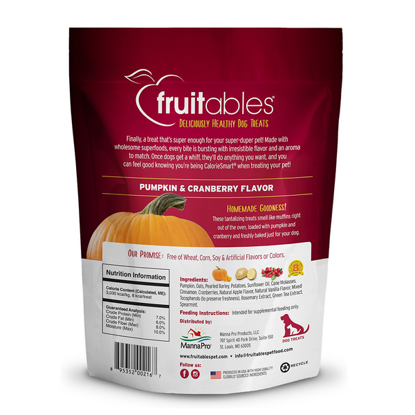 Fruitables Pumpkin & Cranberry Mix Dog Treats (8x7 Oz) - view 2