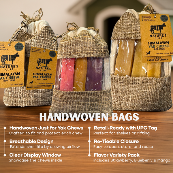 Small Yak Cheese (4 Pack) in Hand Woven Bag - view 4