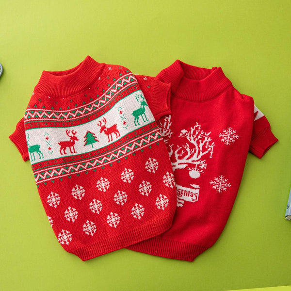 Holiday Knitted Dog Sweater