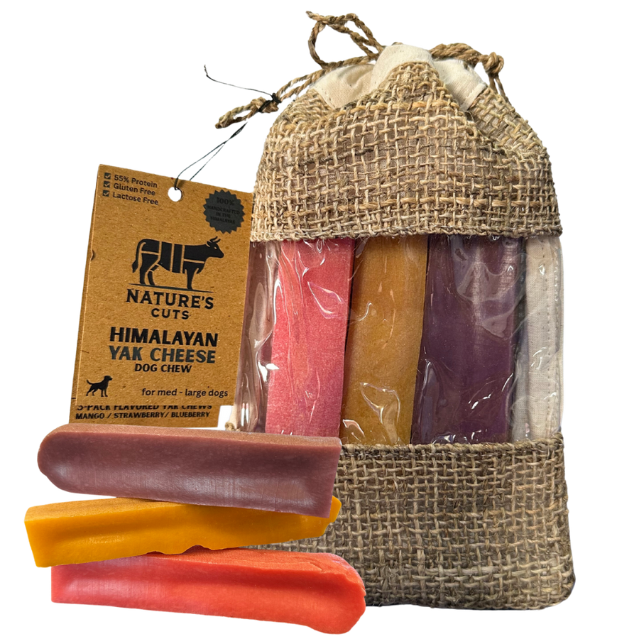 Flavored Large Yak Cheese (3 Pack) in Hand Woven Bag