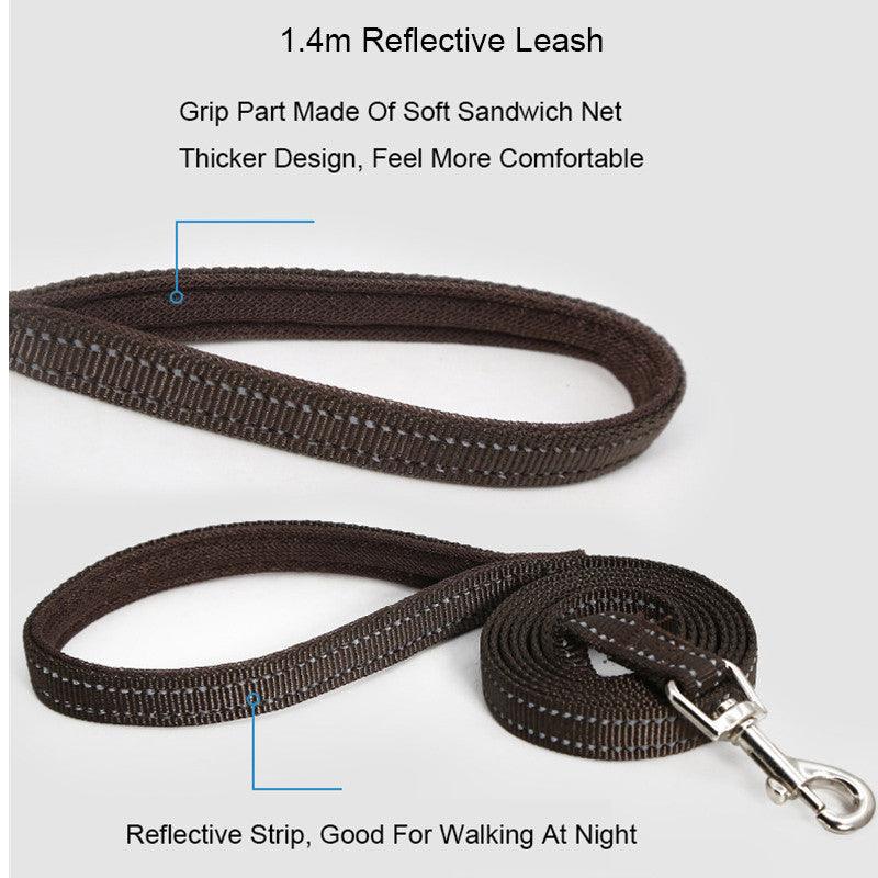Reflective Mesh Dog Leash And Harness Set - Lightweight And Comfortable Traction Suit For Dogs
