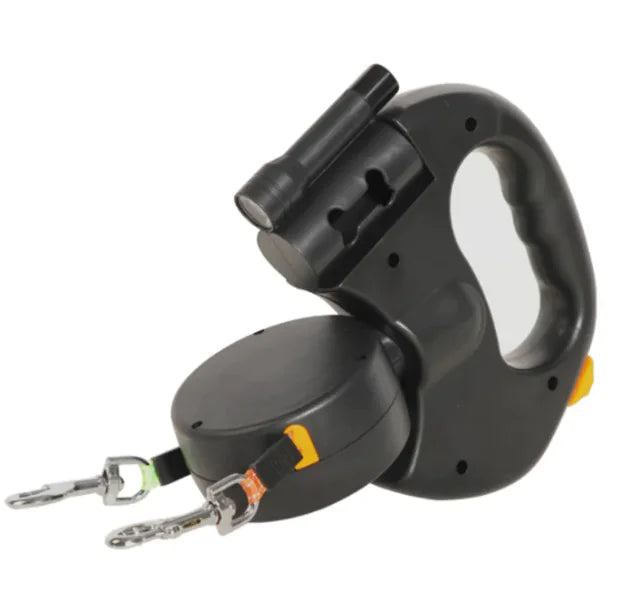 Retractable Double Dog Leash - Dual Automatic 2-in-1 Tangle-Free Pet Leash for Two Dogs up to 110 lbs