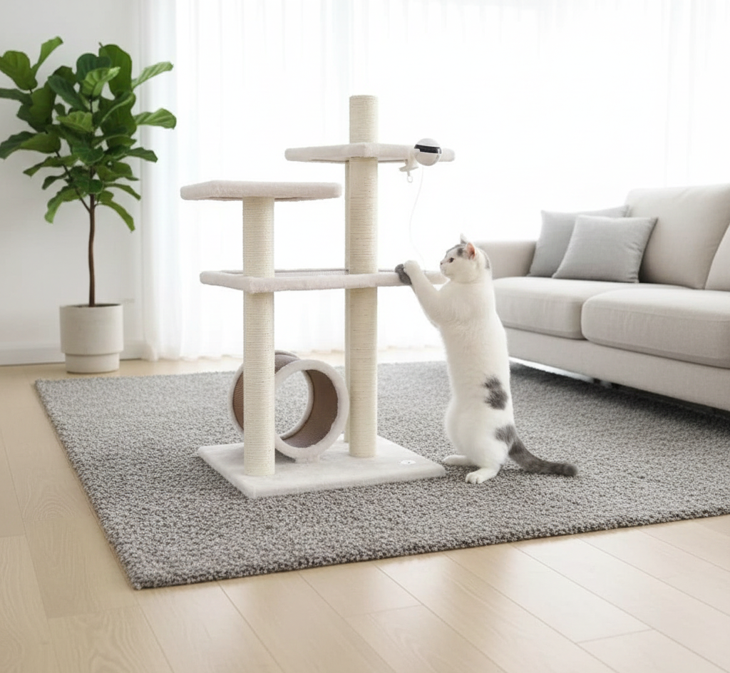 Automatic Interactive Cat Teaser Toy – Clamp-On YoYo Feather Spinner