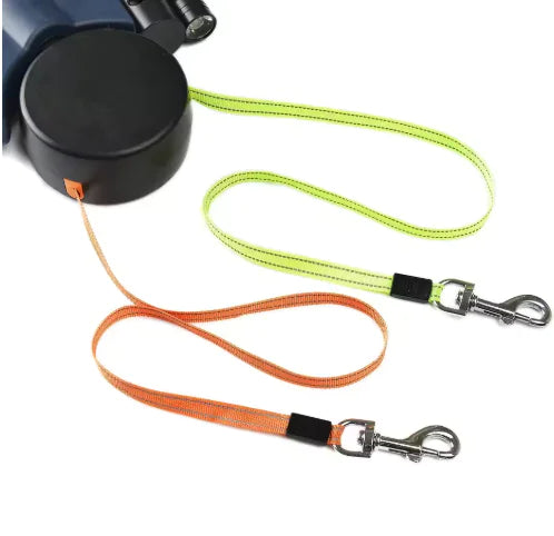 Retractable Double Dog Leash - Dual Automatic 2-in-1 Tangle-Free Pet Leash for Two Dogs up to 110 lbs