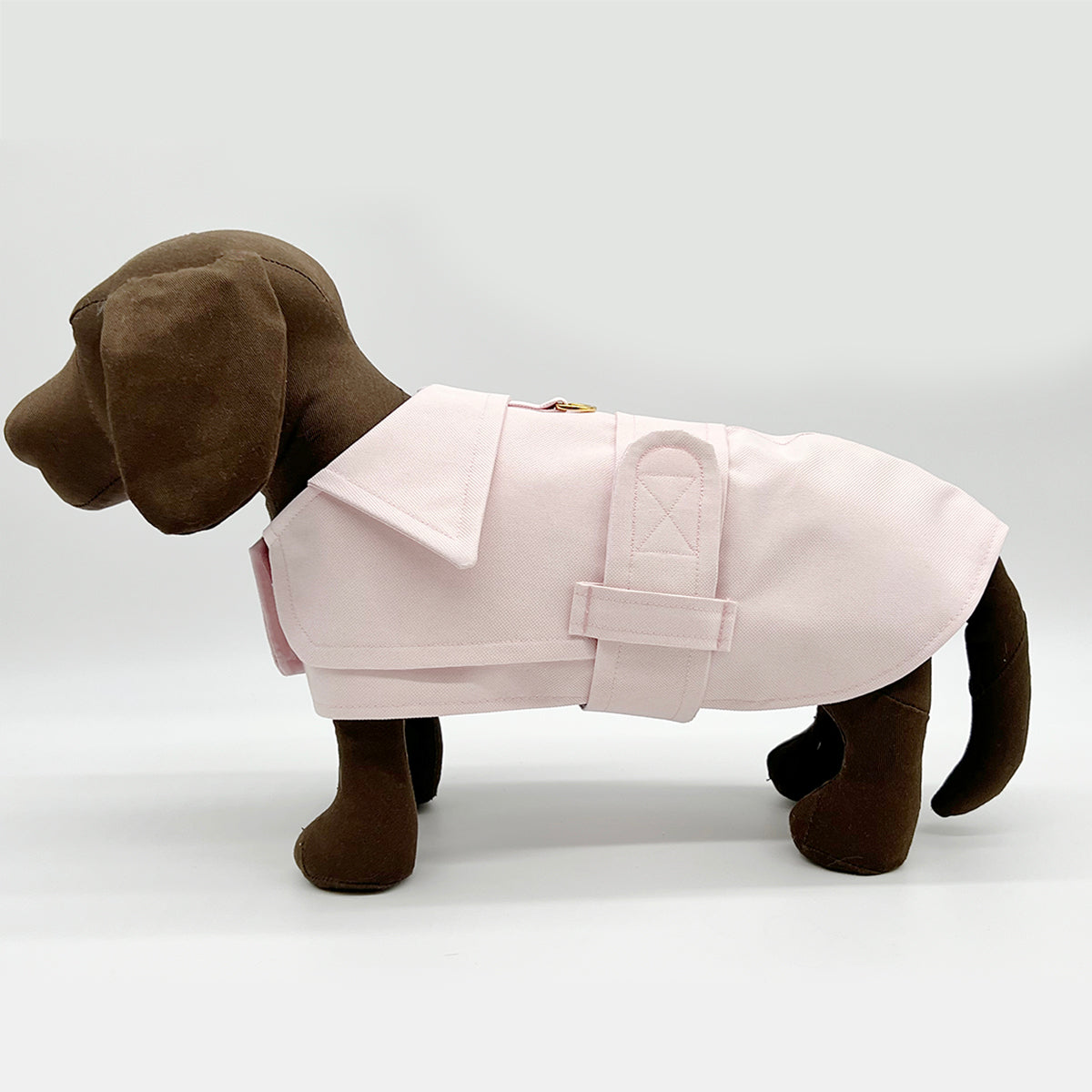 Blue Dog Trench Coat - Waterproof Belted Raincoat with Velcro Closure