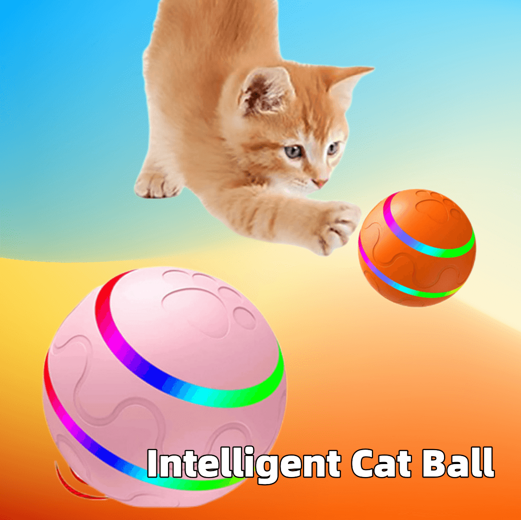 Interactive Cat Ball Toy with LED Lights - Smart Self-Rolling Auto Play Ball | USB Rechargeable