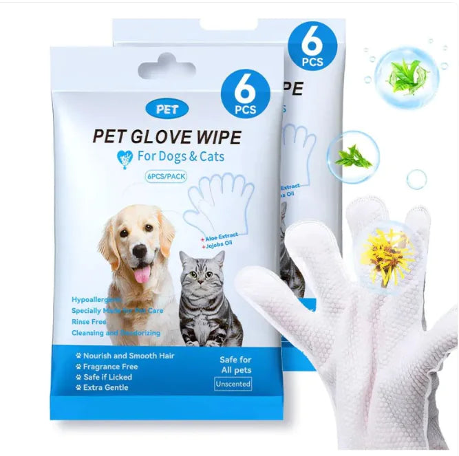 Professional Pet Grooming Wipes & Gloves Kit - Multi-Purpose Cleaning Solution for Dogs & Cats