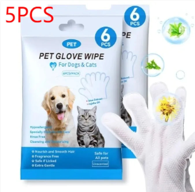 Professional Pet Grooming Wipes & Gloves Kit - Multi-Purpose Cleaning Solution for Dogs & Cats