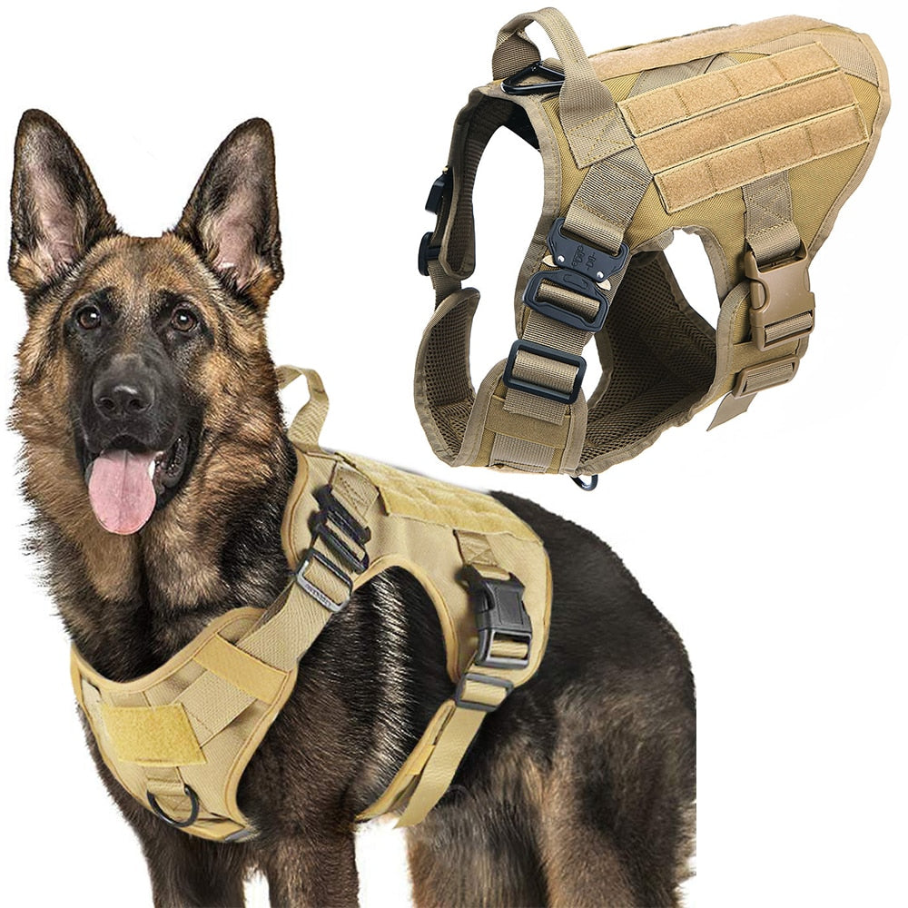Tactical Dog Harness Pet Training Hunting Dog Vest Metal Buckle German Shepherd Dog Harness With Leash For Small Large Dogs-0