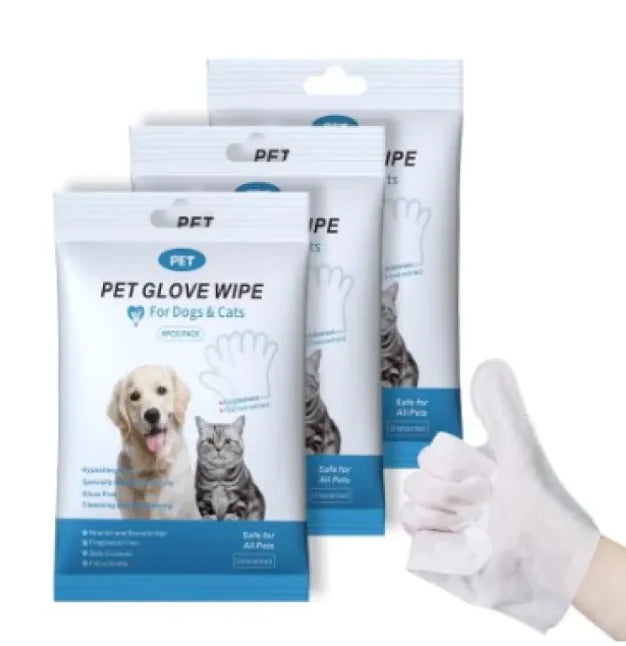 Professional Pet Grooming Wipes & Gloves Kit - Multi-Purpose Cleaning Solution for Dogs & Cats